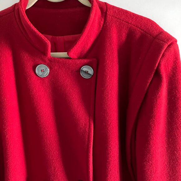 Vintage Burlington Wool Red Pea Coat Jacket Womens Size 18 Made in USA. - Picture 4 of 15